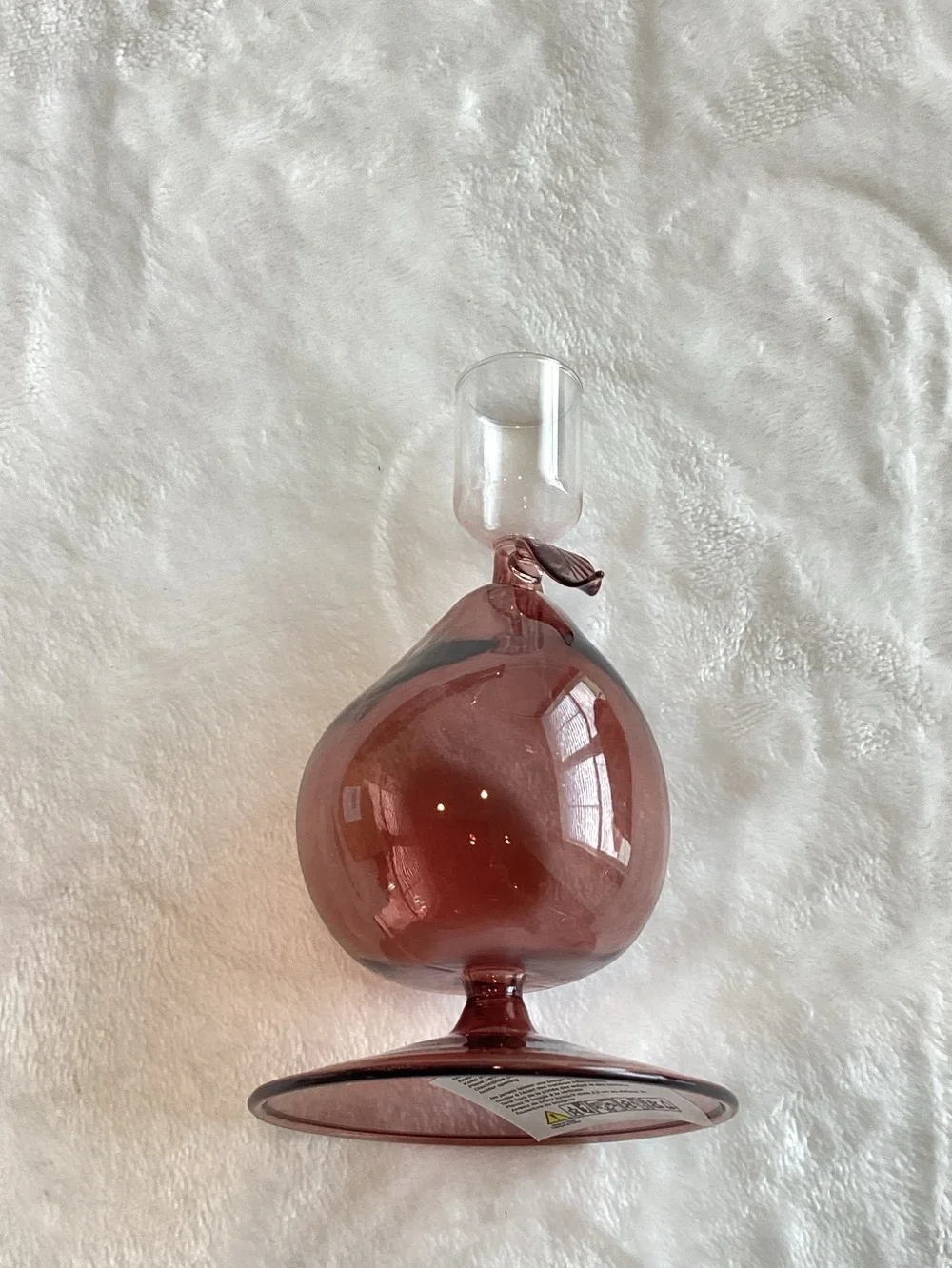 Anthropologie Harvest Fruit Icon Glass Candle Holder New Pear Candlestick